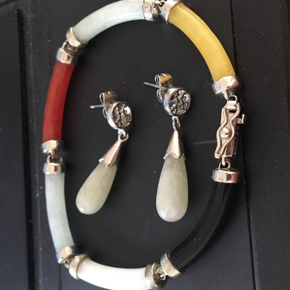 Sterling set with mixed stones